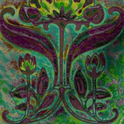 Floral Art Nouveau-Purple