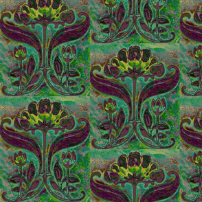 Floral Art Nouveau-Purple