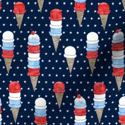 patriotic ice cream - stars on navy