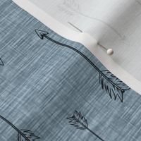 Arrows on Linen - Muted blue