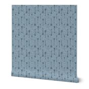 Arrows on Linen - Muted blue