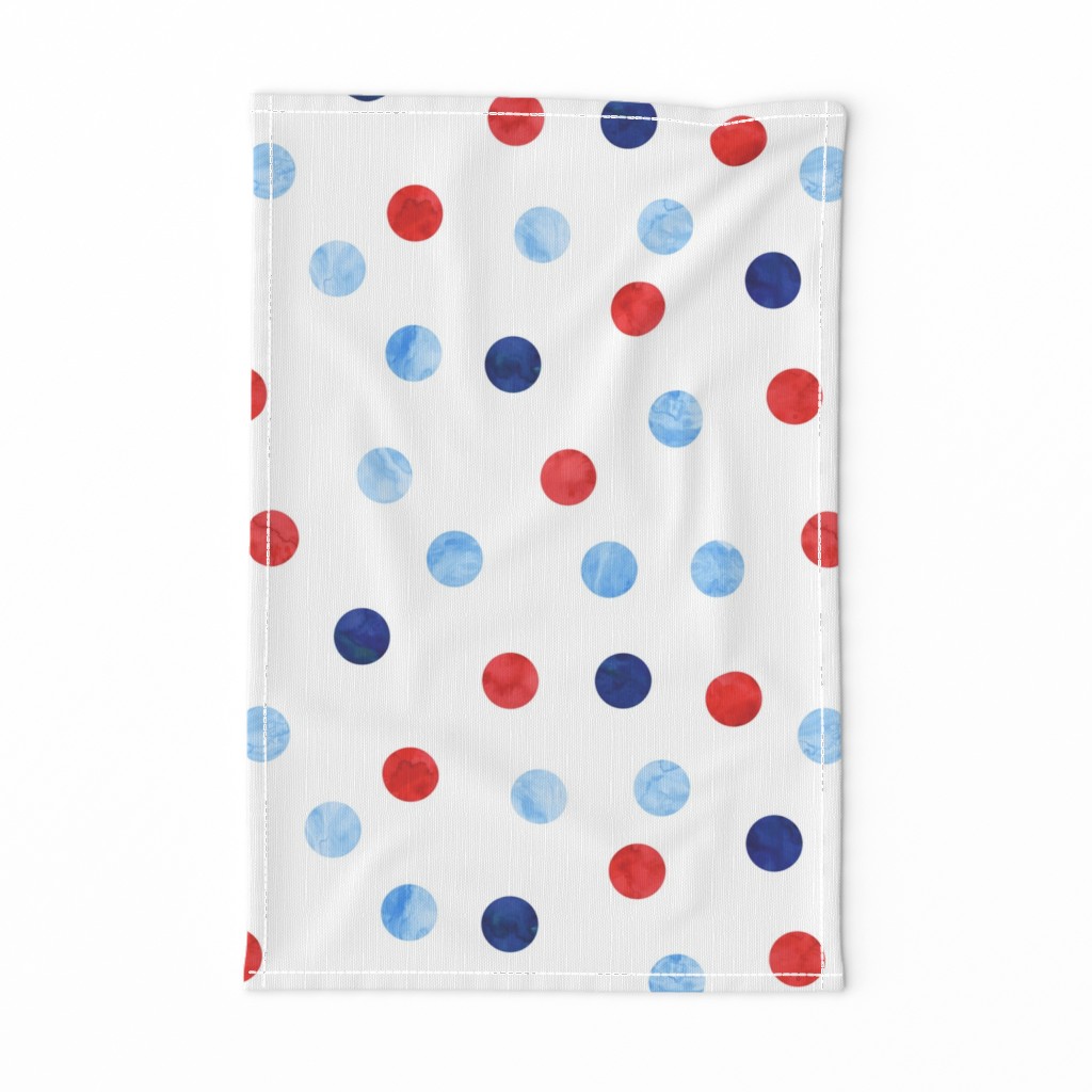 1.5" polka dot scatter - red white and blue