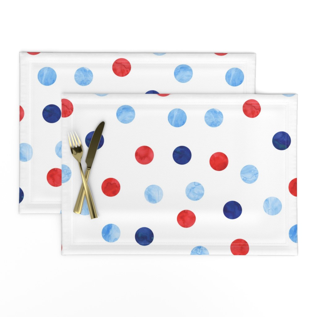 1.5" polka dot scatter - red white and blue