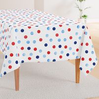 1.5" polka dot scatter - red white and blue