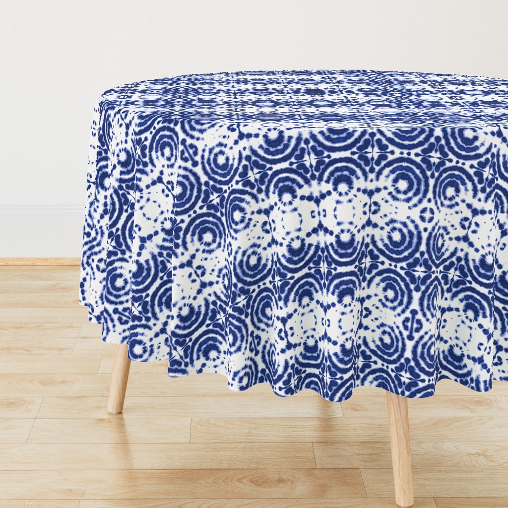 shibori circleflower indigo