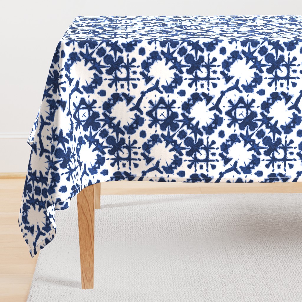 shibori tic tac toe indigo