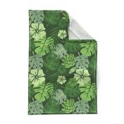 Tropical floral green monochrome