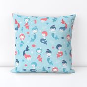 Mermaids - blue and coral