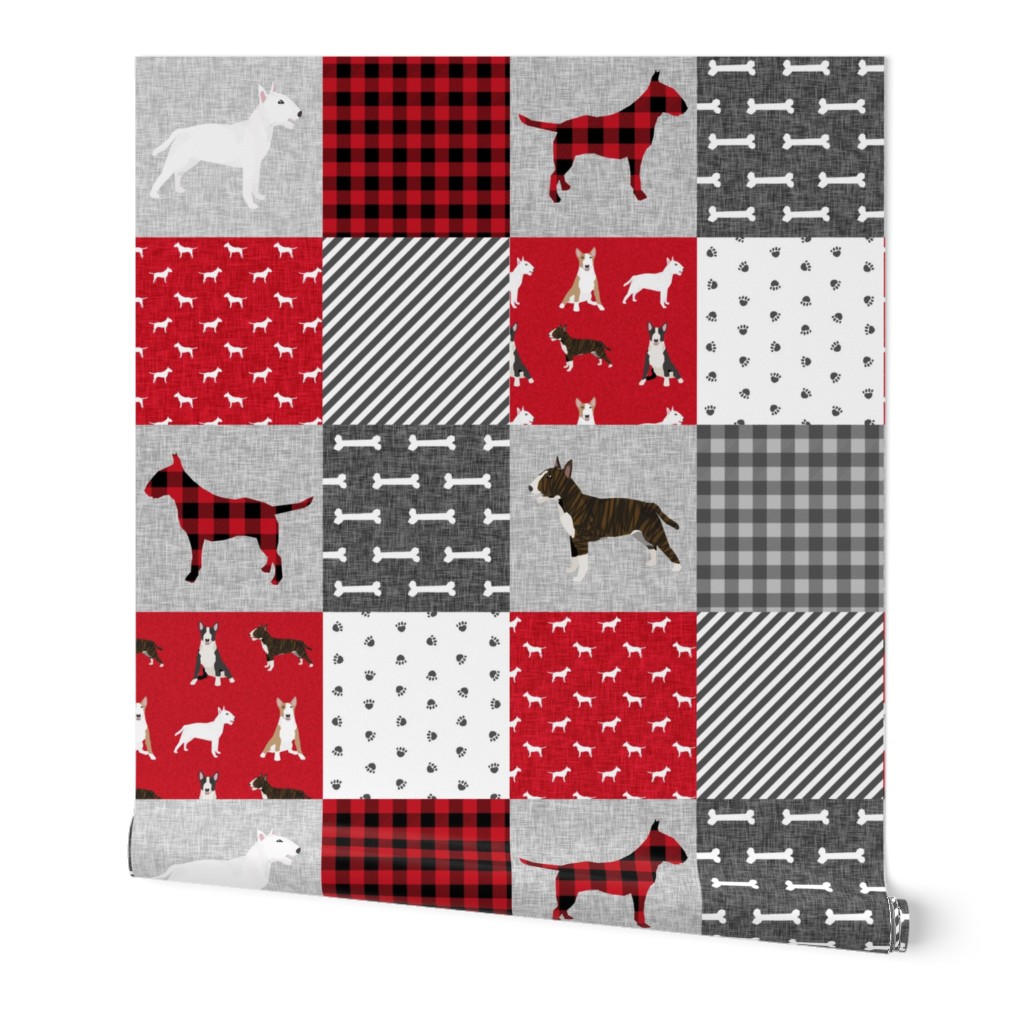 bull terrier pet quilt a dog breed fabric cheater quilt wholecloth