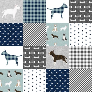 bull terrier pet quilt b dog breed fabric cheater quilt wholecloth