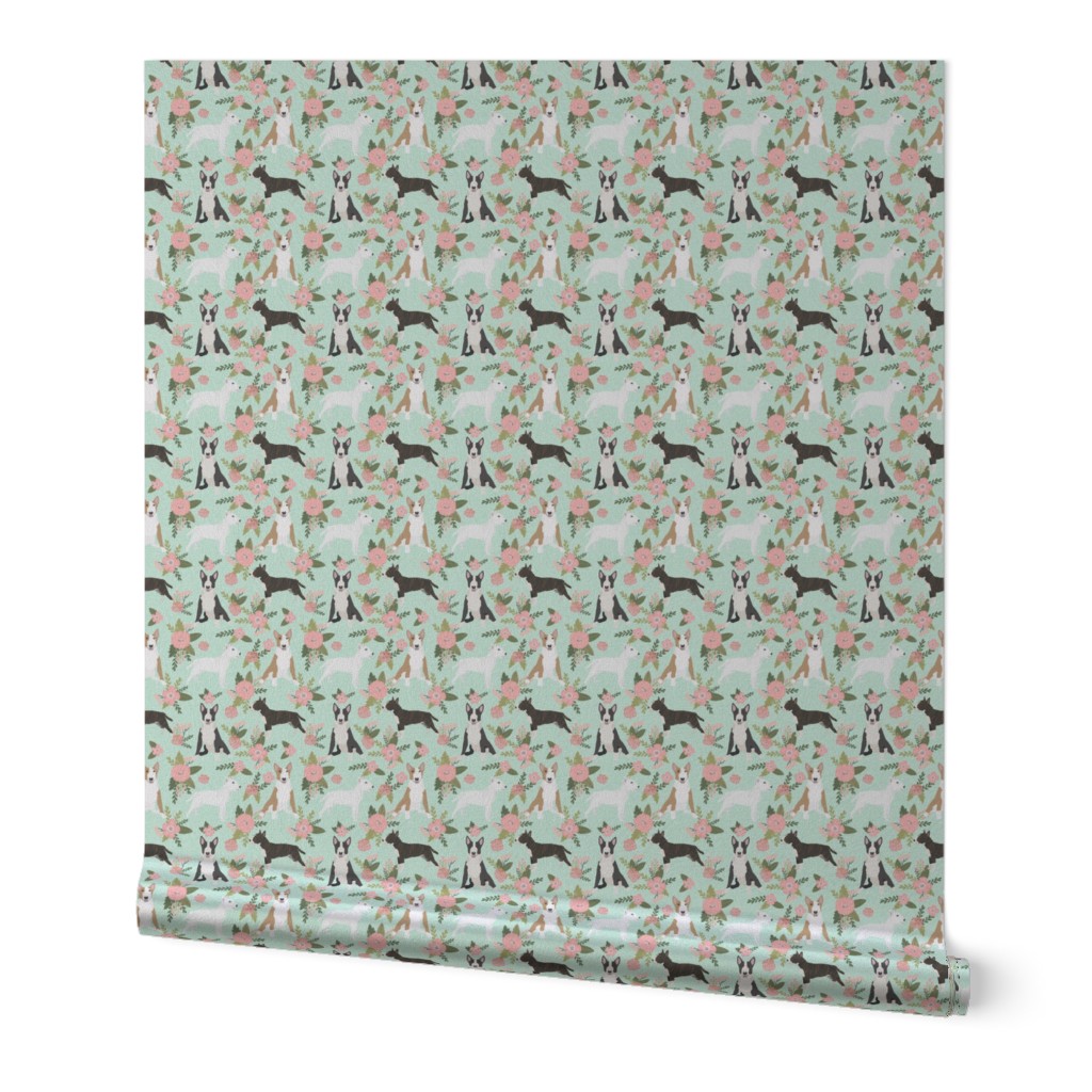 bull terrier pet quilt d dog breed fabric quilt coordinate floral