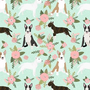 bull terrier pet quilt d dog breed fabric quilt coordinate floral