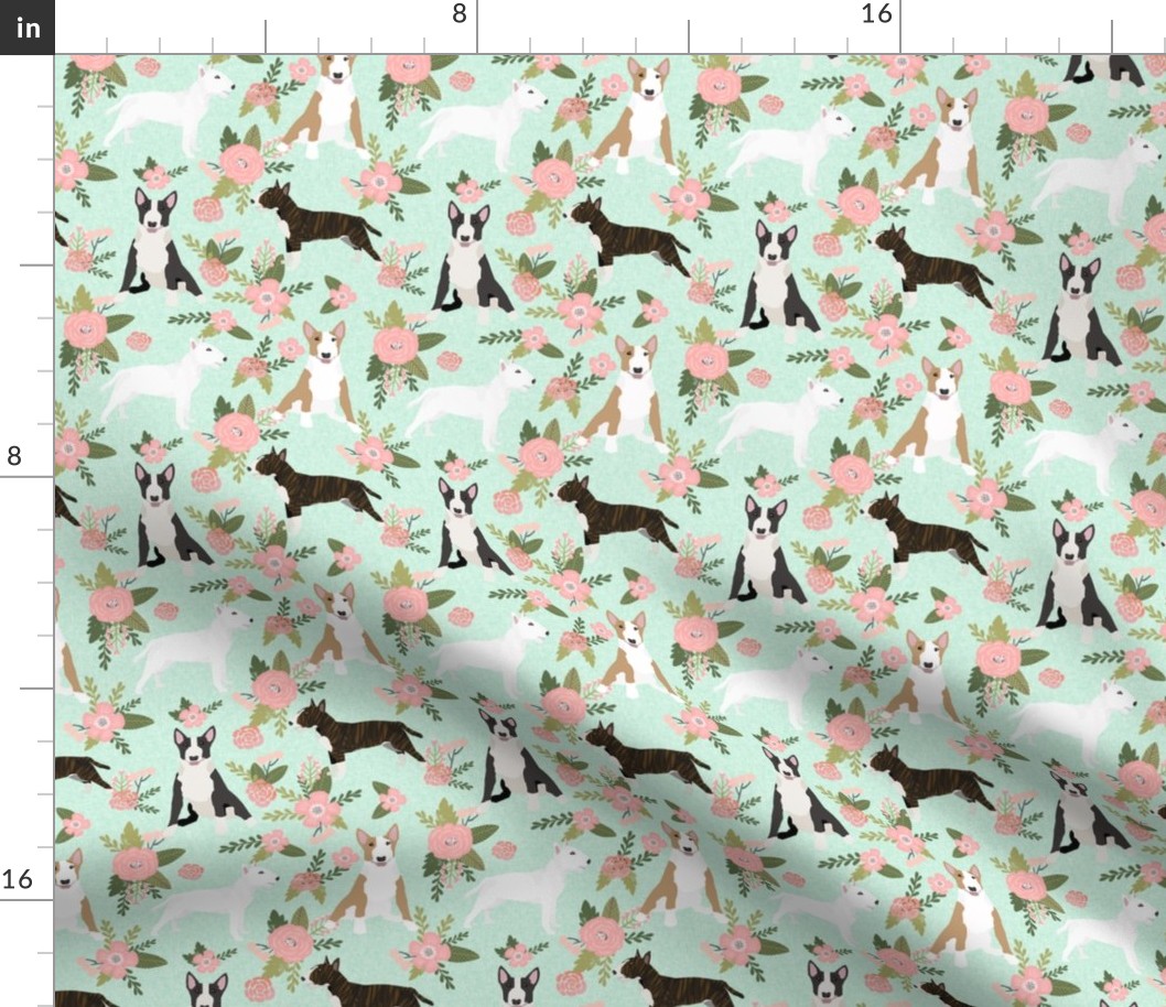 bull terrier pet quilt d dog breed fabric quilt coordinate floral