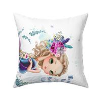 2 - 17" Pillows & 1 - 36" Lilac Mermaid Blanket