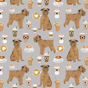 brussels griffon (smaller) grey coffee fabric cute coffees and dogs design