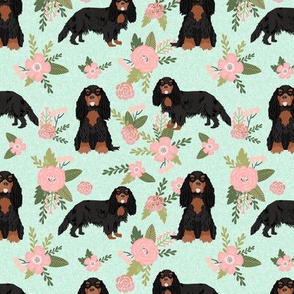 cavalier king charles spaniel black and tan pet quilt d collection floral