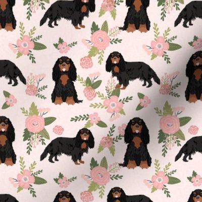 cavalier king charles spaniel black and tan pet quilt d collection floral