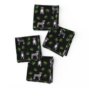 420 Pitbulls - dog pitbull, weed, pattern - black