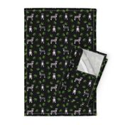 420 Pitbulls - dog pitbull, weed, pattern - black