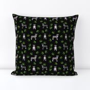 420 Pitbulls - dog pitbull, weed, pattern - black