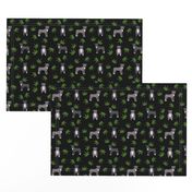 420 Pitbulls - dog pitbull, weed, pattern - black