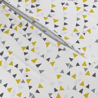 bunting yellow grey dashed