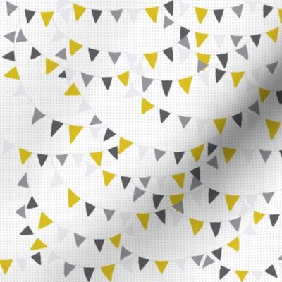 bunting yellow grey dashed