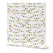 bunting yellow grey dashed