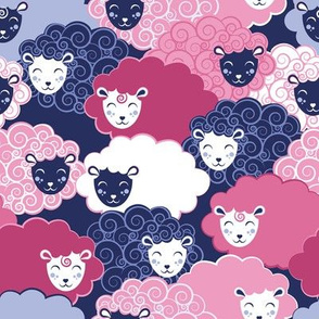 Sweet dreams zzz  // blue and pink sheep