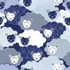 Sweet dreams zzz  // blue and grey sheep