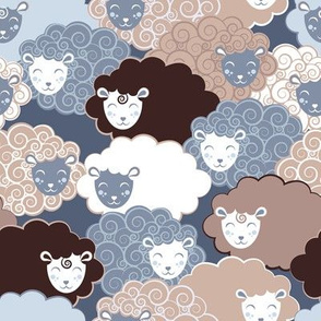 Sweet dreams zzz  // grey and brown sheep