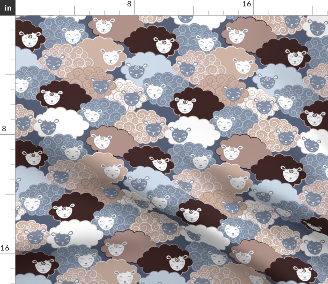 Sweet dreams zzz  // grey and brown sheep