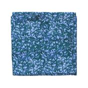 Tossed Leaves -blue-teal