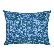 Tossed Leaves -blue-teal