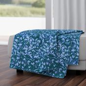 Tossed Leaves -blue-teal