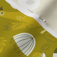 Birds of a Feather  //  Mid Century Modern  //  Mustard Yellow