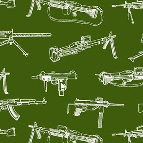 Machine Guns on Army Green // Large