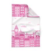 Pink London Skyline 17*22