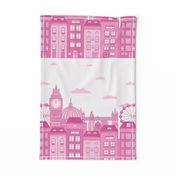 Pink London Skyline 17*22