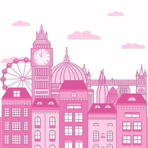 Pink London Skyline 17*22