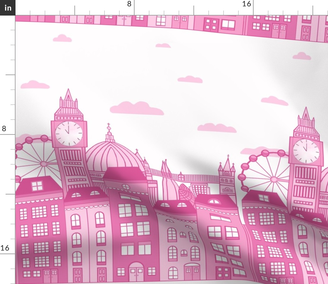 Pink London Skyline 17*22