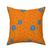 Folk Art Floribunda on Orange