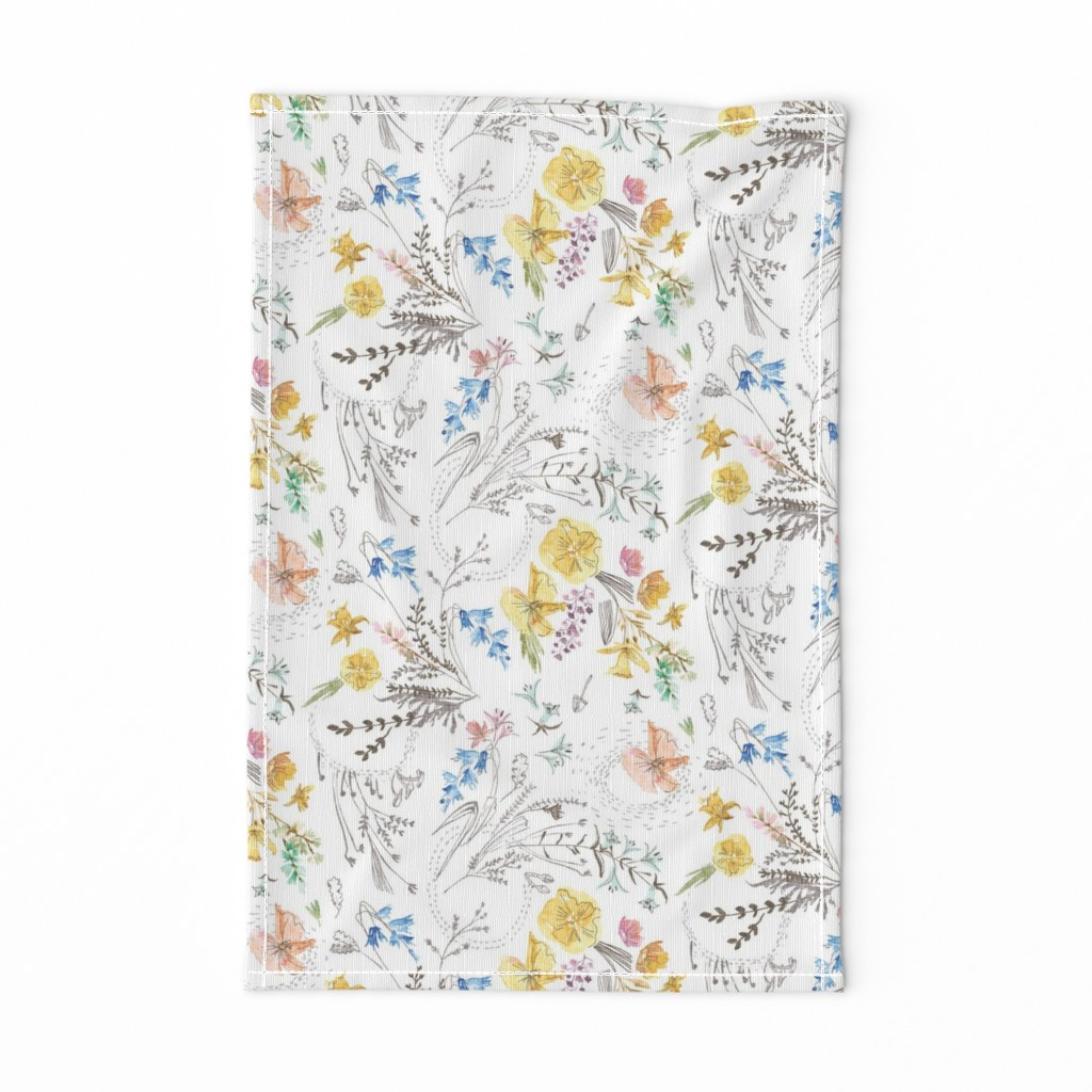 Let's Go Pick Wildflowers (white) MED 