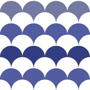 Scallops in Prussian Blue + White by Su_G_©SuSchaefer