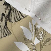 Flowers and Flight in Monochrome Tan