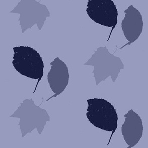 Elm + maple leaves, in Prussian Blue monochrome by Su_G_©SuSchaefer