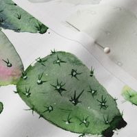 8" Prickly Pear Cactus // White