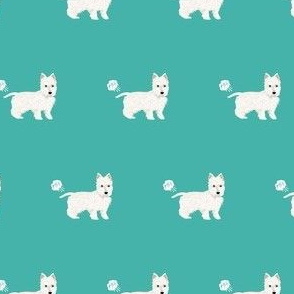 west highland terrier dog fart dog breed fabric westie teal