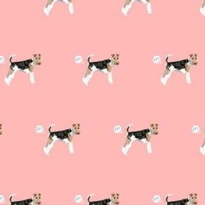 wire fox terrier dog fart dog breed fabric pink