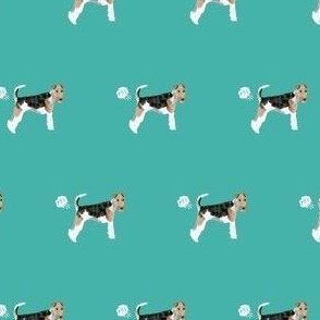 wire fox terrier dog fart dog breed fabric teal